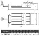 Тиски верстатні хрестові координатні CV-125 неповоротні тип 3458 - Зображення 3